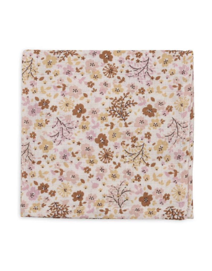 Jollein Spucktuch 3er Set „Flower Fairies“ – 31x31 cm Musselin-Mulltücher mit Blumenprint aus Baumwolle, OEKO-TEX zertifiziert.