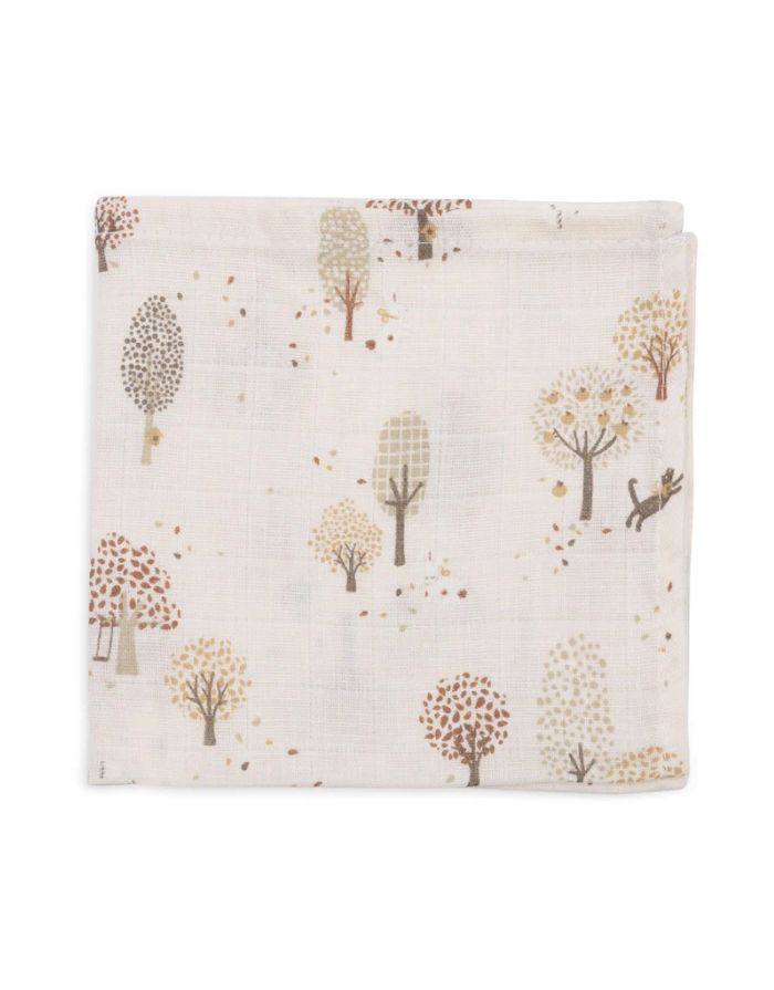 Jollein Spucktuch 3er Set „Tiny Park“ – 31x31 cm Musselin-Mulltücher aus Baumwolle mit Tier- und Parkmotiv, OEKO-TEX zertifiziert.