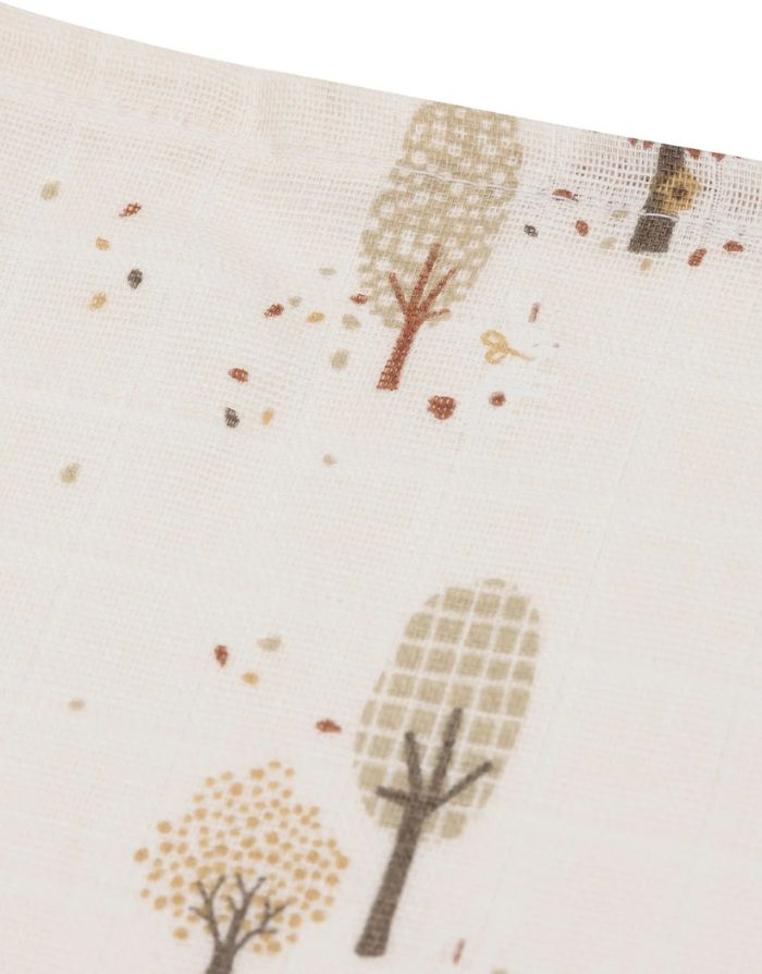 Jollein Spucktuch 3er Set „Tiny Park“ – 31x31 cm Musselin-Mulltücher aus Baumwolle mit Tier- und Parkmotiv, OEKO-TEX zertifiziert.