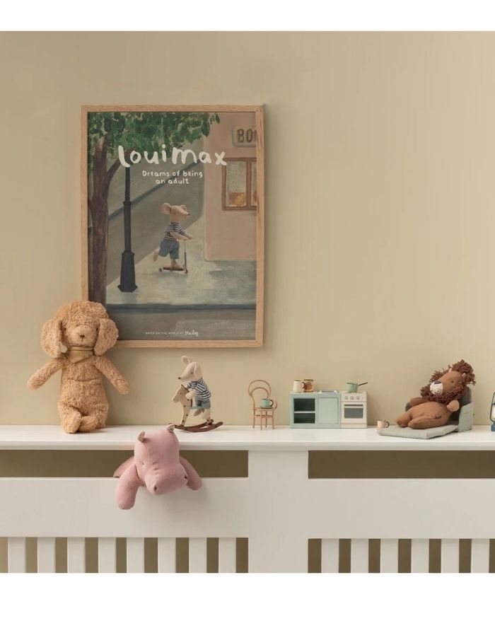 Maileg Safari Friends Löwe Mini Kuscheltier aus Leinen und Baumwolle, 43 cm großer Löwe mit Mähne für Kinder und Babys