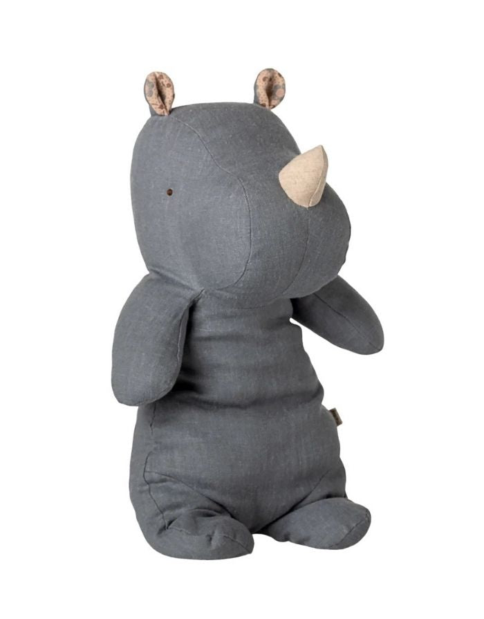 Maileg Safari Friends Nashorn Medium Staubblau Kuscheltier aus Baumwolle Kinder und Babys