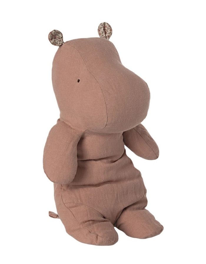 Maileg Safari Friends Nilpferd Medium in der Farbe Altrosa Kuscheltier aus Baumwolle  für Kinder und Babys