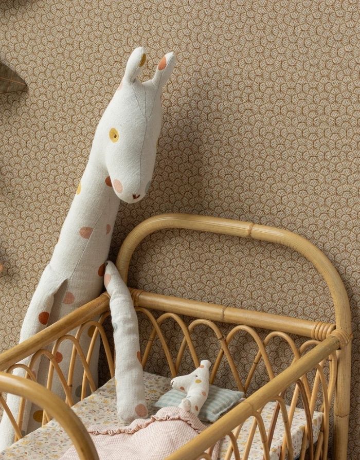 Maileg Safari Friends Giraffe  Groß Kuscheltier aus Leinen mit Punkten, 77 cm große Giraffe für Kinder und Baby