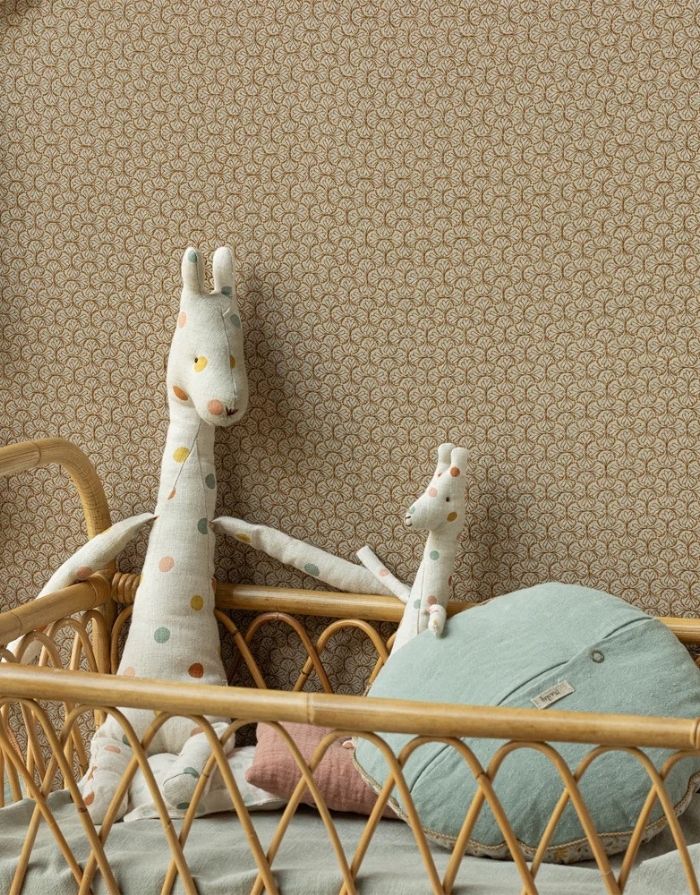 Maileg Safari Friends Giraffe Medium Kuscheltier aus Leinen mit Punkten, 47 cm große Giraffe für Kinder und Babys