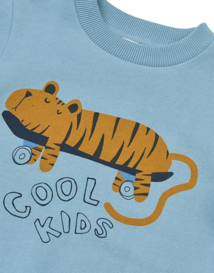 THORA Sweatshirt aus Bio-Baumwolle in Tiger und Beach Blue von Liewood