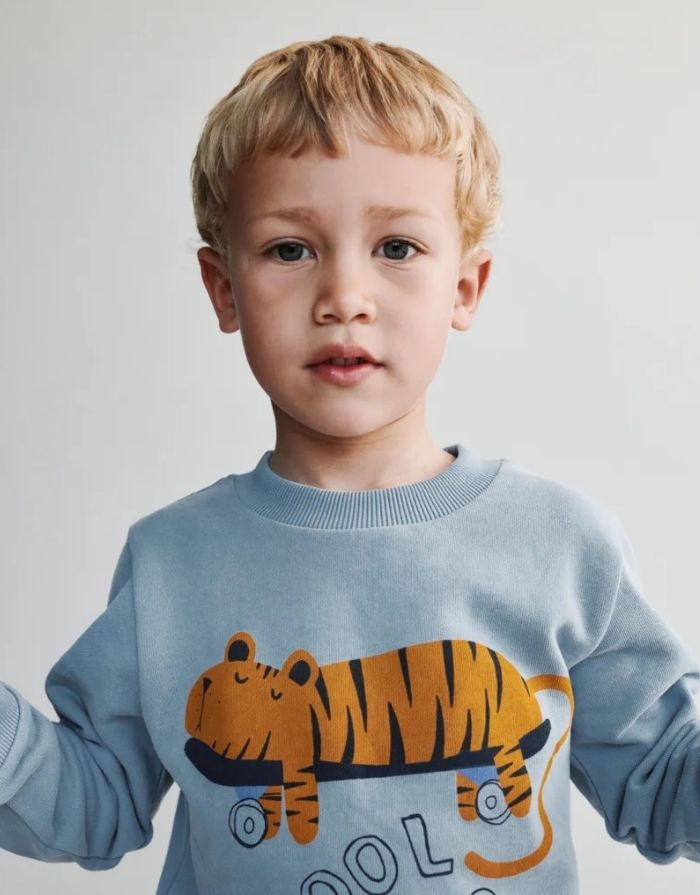 THORA Sweatshirt aus Bio-Baumwolle in Tiger und Beach Blue von Liewood