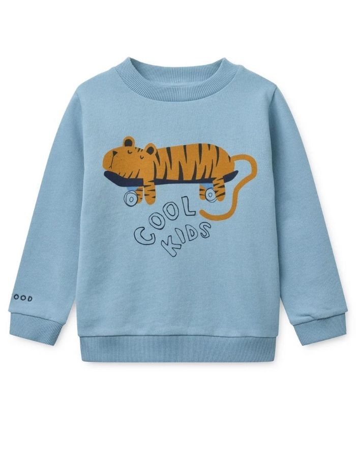 THORA Sweatshirt aus Bio-Baumwolle in Tiger und Beach Blue von Liewood