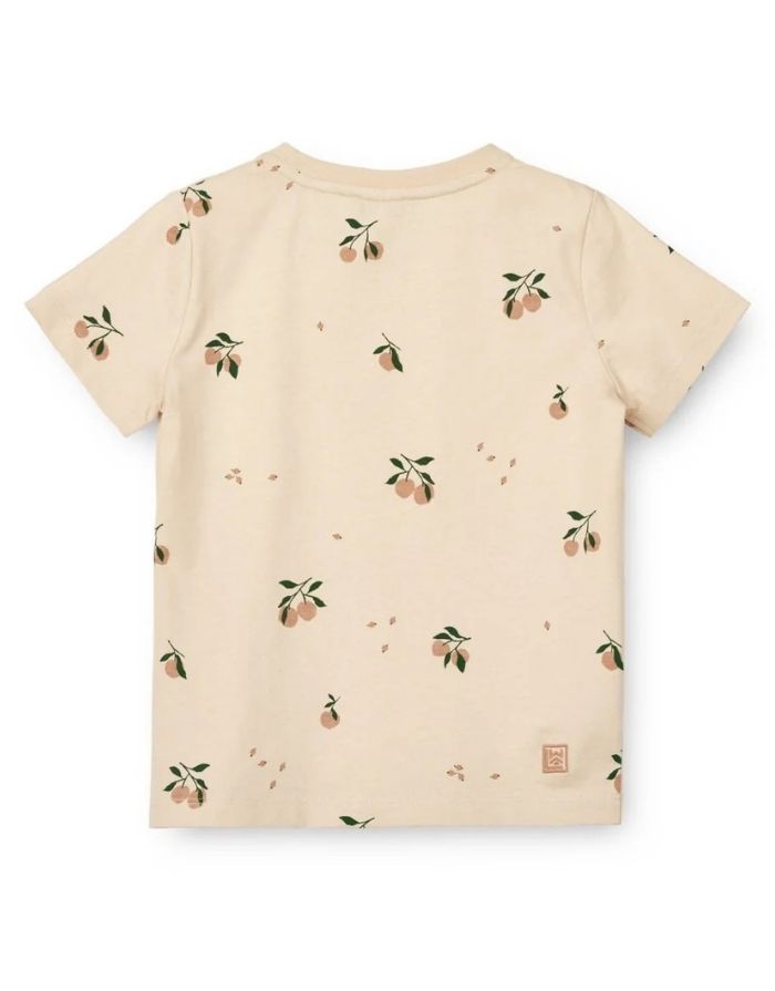 APIA Kurzarm-T-Shirt aus Bio-Baumwolle in Peach und Sea Shell von Liewood