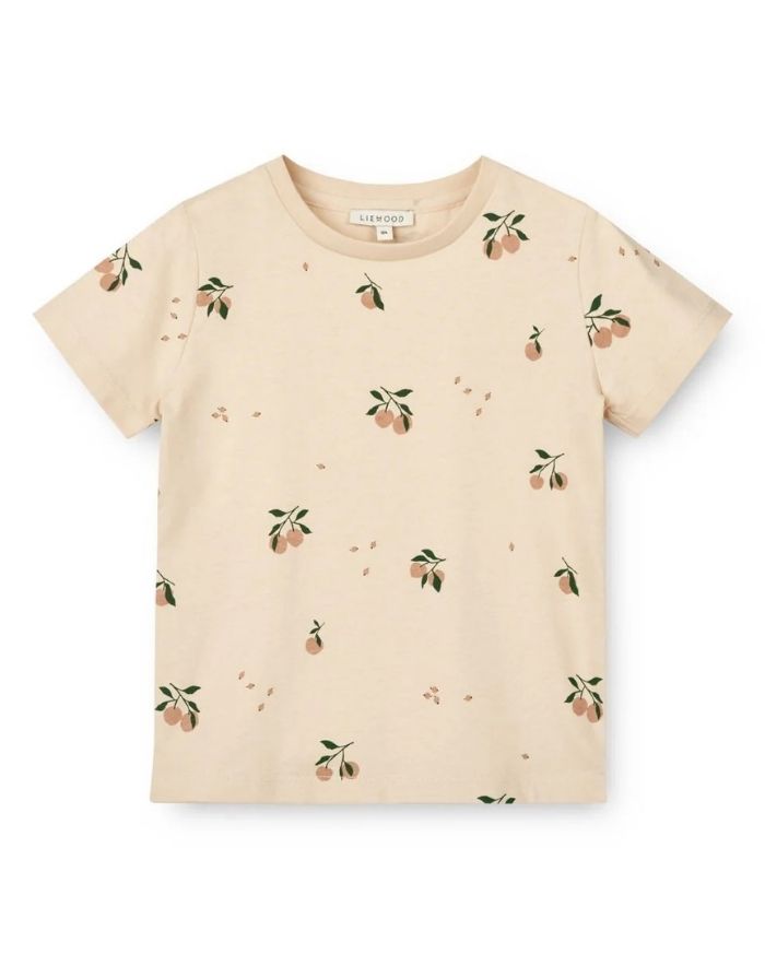 APIA Kurzarm-T-Shirt aus Bio-Baumwolle in Peach und Sea Shell von Liewood