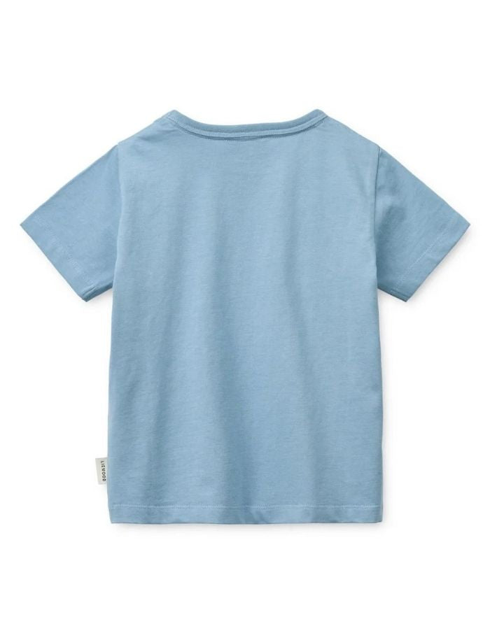 APIA Kurzarm-T-Shirt aus Bio-Baumwolle in Tiger und Beach Blue von Liewood