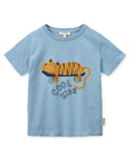 APIA Kurzarm-T-Shirt aus Bio-Baumwolle in Tiger und Beach Blue von Liewood
