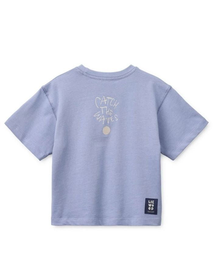 TYLER Kurzarm-T-Shirt aus Bio-Baumwolle in Surf und Dusty Lavender von Liewood