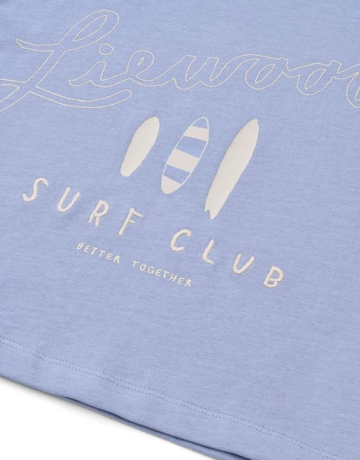 TYLER Kurzarm-T-Shirt aus Bio-Baumwolle in Surf und Dusty Lavender von Liewood