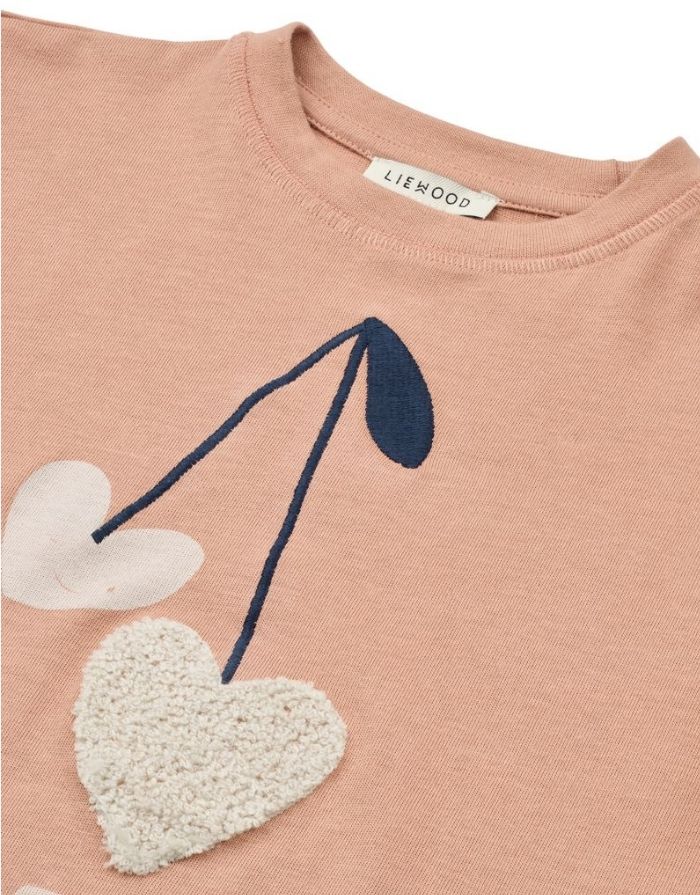 TYLER Kurzarm-T-Shirt aus Bio-Baumwolle mit Sweethearts-Print in Pale Tuscany von Liewood