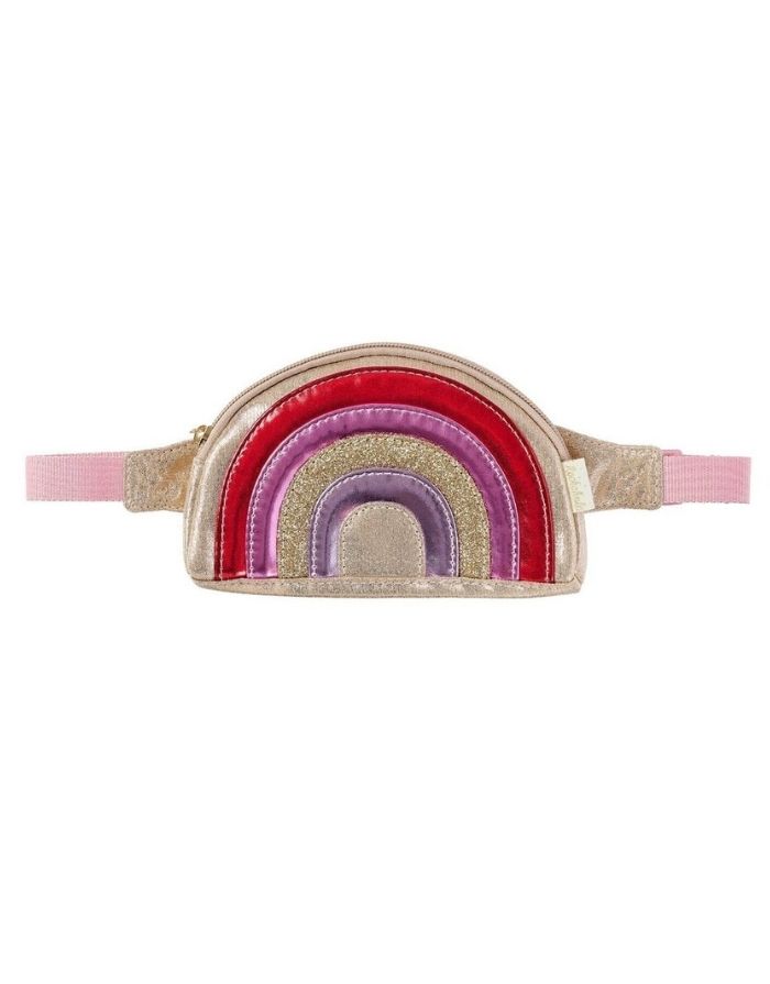 Bunte Regenbogen-Bauchtasche mit Glitzer und Samt von Rockahula Kids