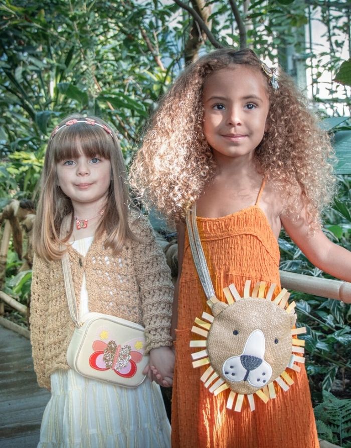 Löwen-Korbtasche mit Ripsband-Mähne für Kinder von Rockahula Kids.