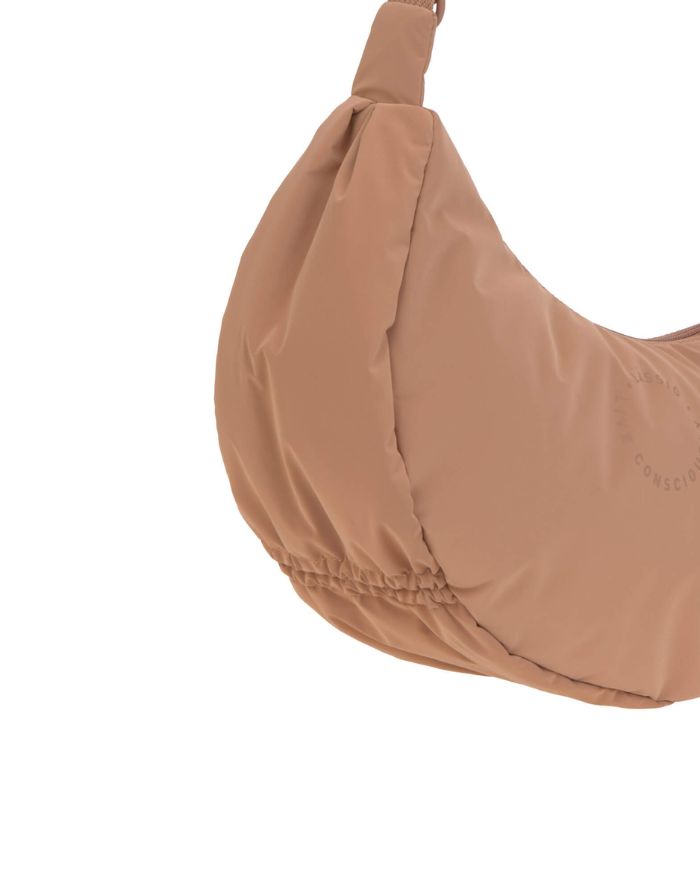 LÄSSIG Stretch Up Umhängetasche in Braun (Almond), wasserabweisend, recyceltes Innenmaterial, PFC-frei, mit Reißverschluss und Kinderwagenhaken.