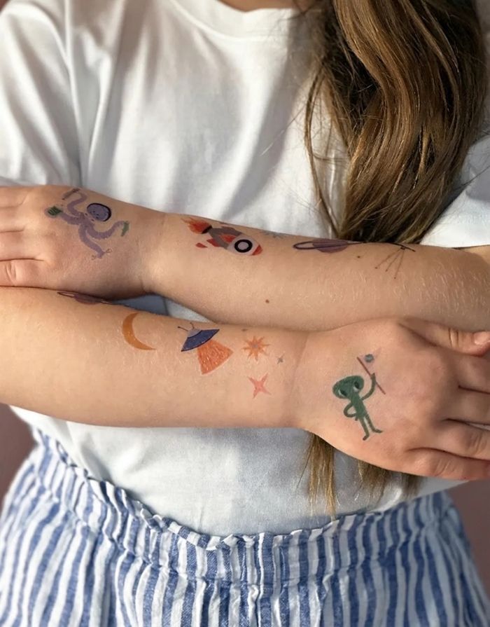Vegane Kinder-Tattoos Space von nuukk