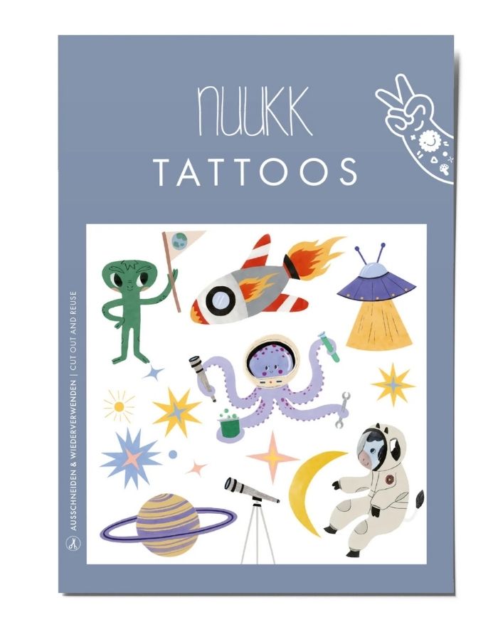 Vegane Kinder-Tattoos Space von nuukk