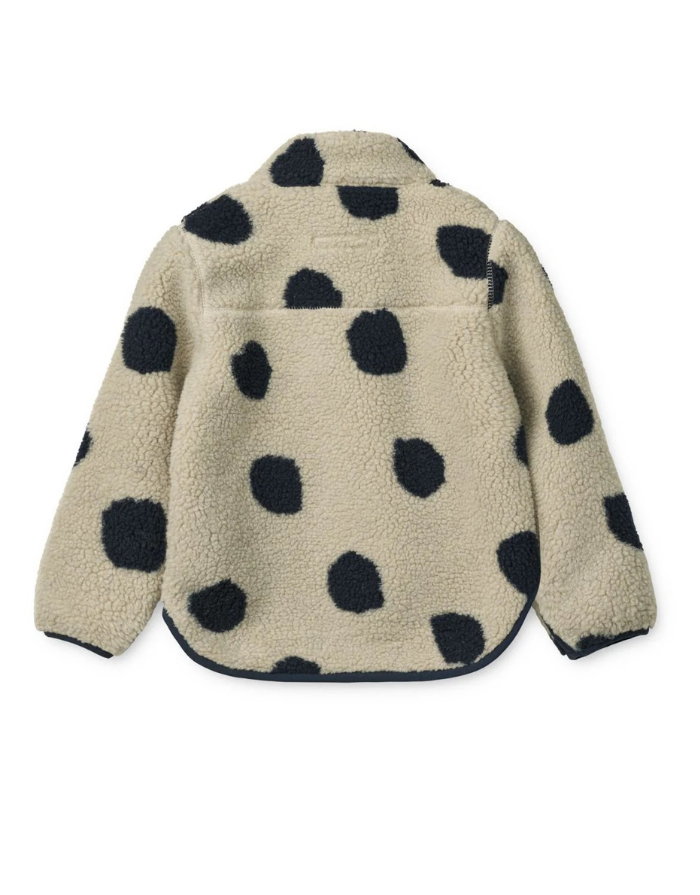NOAM Pile Teddyjacke von Liewood aus weichem Teddyfleece mit Kontrasteinsätzen, Reißverschluss und hohem Kragen.