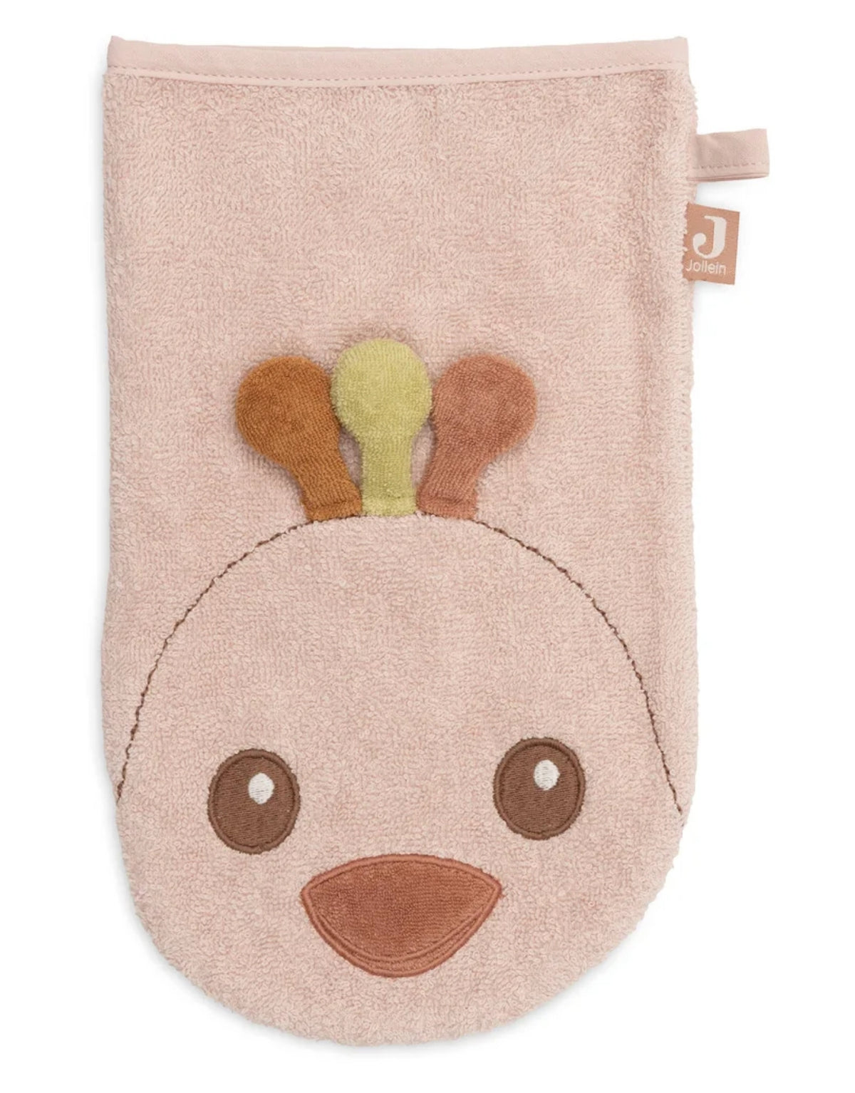 Weicher Waschlappen von Jollein aus 100 Prozent Baumwoll-Frottee mit niedlichem Design für Babys und Kleinkinder.