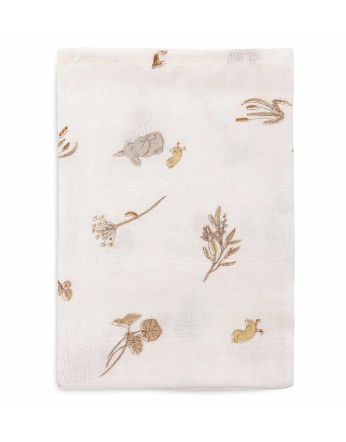Jollein Waschlappen Musselin 3er Set „Riverside“ – weiche hydrophile Baumwoll-Waschlappen mit Enten- und Hasenprint, OEKO-TEX zertifiziert, sanft zur Babyhaut.
