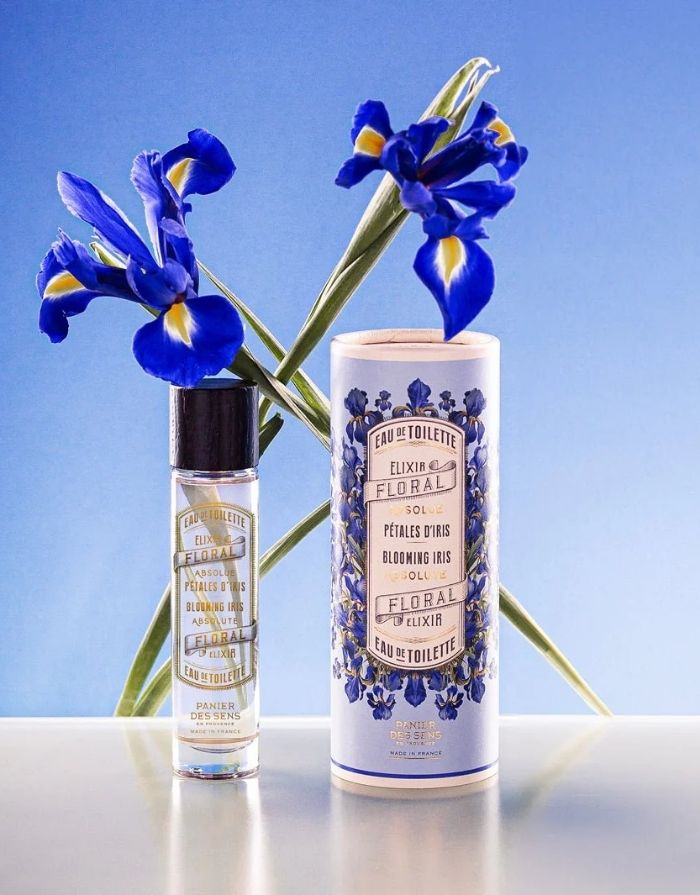 Eau de Toilette Irisblütenblätter 50ml von Panier des Sens, pudrig-anspruchsvoller Duft mit Iris Absolue, Zeder und Moschus