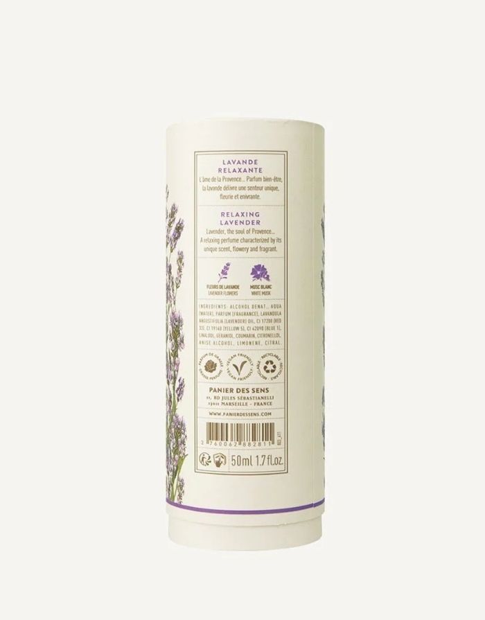  Eau de Toilette Ätherisches Lavendelöl 50ml von Panier des Sens, blumig-frischer, beruhigender Duft mit Lavendel, Patschuli und weißem Moschus