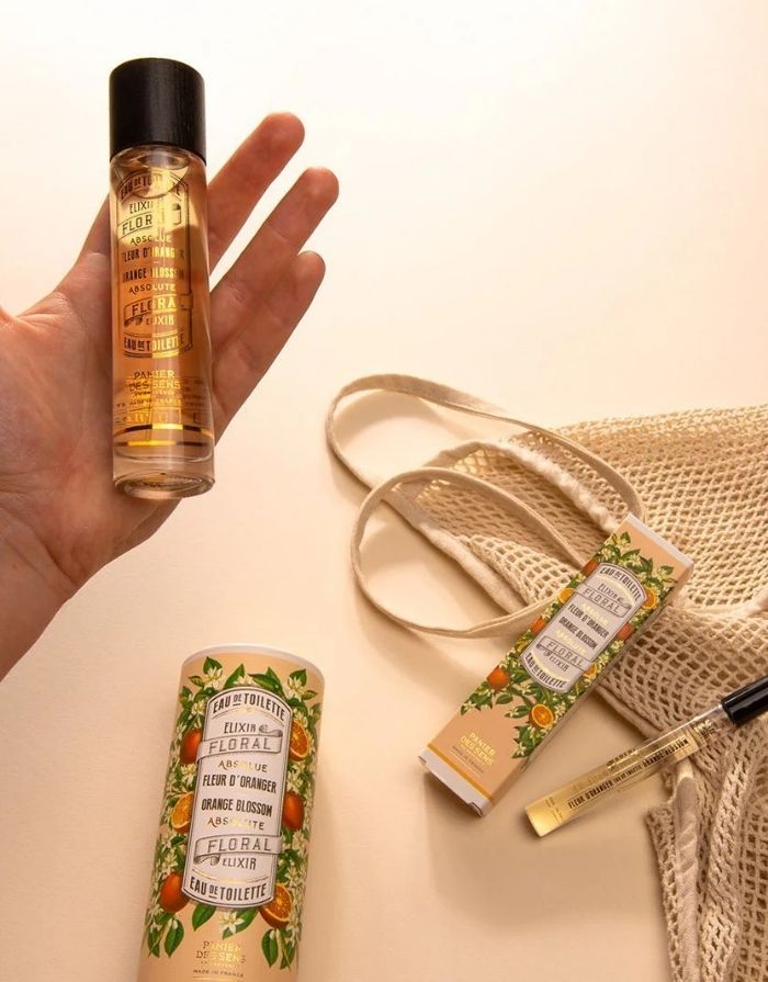 Eau de Toilette Orangenblüte von Panier des Sens in elegantem Glasflakon, leuchtender Blumenduft mit frischen Zitrusnoten, femininer und sonniger Duft für unbeschwerte Sommertage.