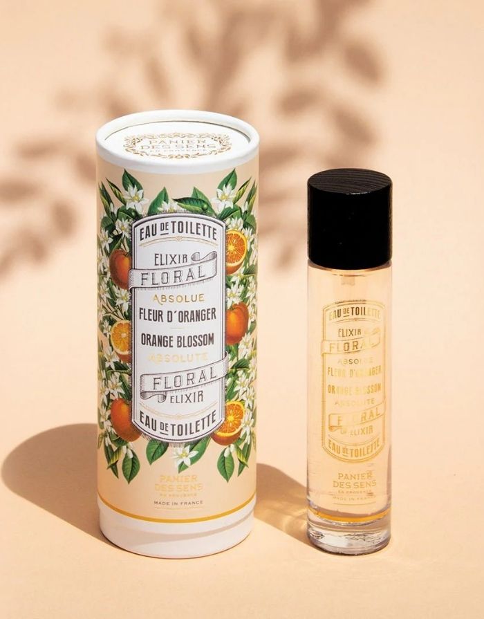 Eau de Toilette Orangenblüte von Panier des Sens in elegantem Glasflakon, leuchtender Blumenduft mit frischen Zitrusnoten, femininer und sonniger Duft für unbeschwerte Sommertage.