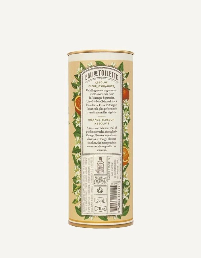 Eau de Toilette Orangenblüte von Panier des Sens in elegantem Glasflakon, leuchtender Blumenduft mit frischen Zitrusnoten, femininer und sonniger Duft für unbeschwerte Sommertage.