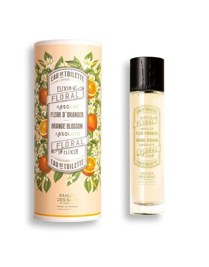 Eau de Toilette Orangenblüte von Panier des Sens in elegantem Glasflakon, leuchtender Blumenduft mit frischen Zitrusnoten, femininer und sonniger Duft für unbeschwerte Sommertage.