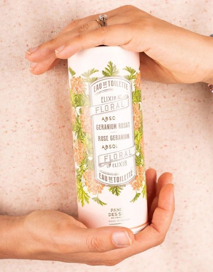 Eau de Toilette Rosengeranie 50ml von Panier des Sens, intensiver blumig-pudriger Duft mit grüner Rosengeranie