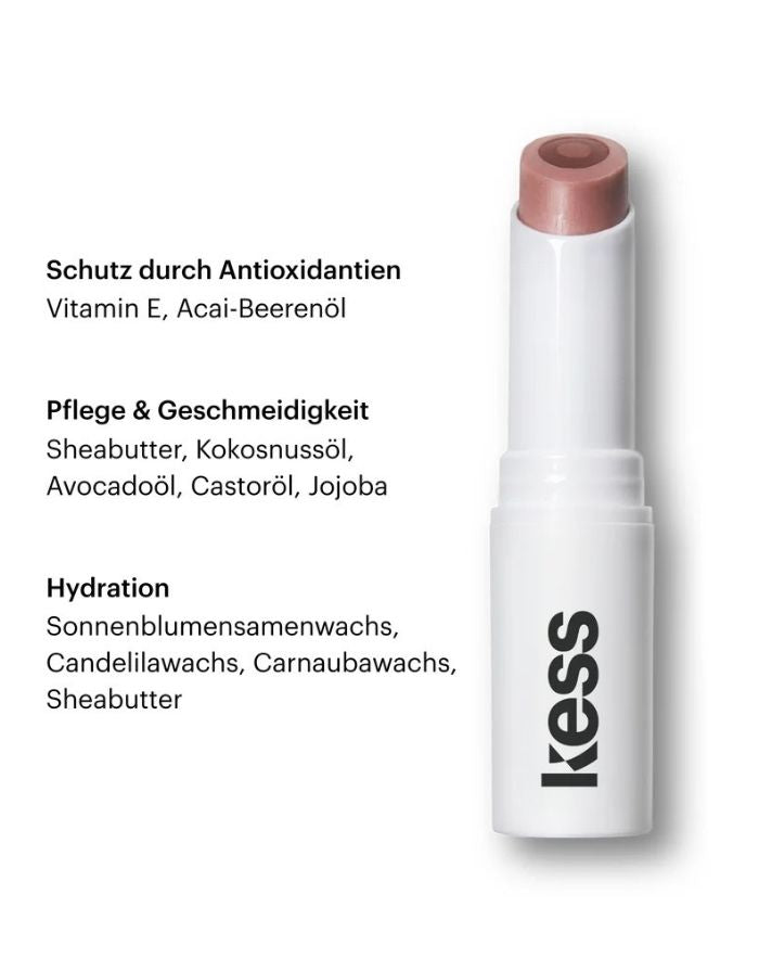 Natürlich pflegender Triple Tint Lip Balm Naked von Kess Berlin mit zartem Braunton