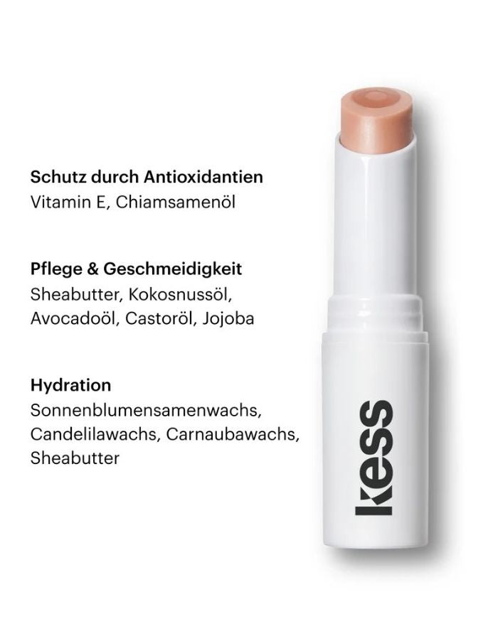 Natürlich pflegender Triple Tint Lip Balm Nothin’ von Kess Berlin mit zartem Pfirsichton