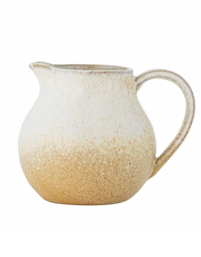 Naturfarbenes Steingut-Milchkännchen mit reaktiver Glasur von Bloomingville