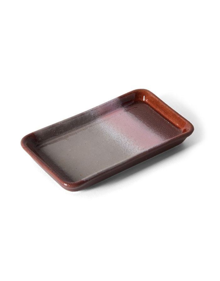 XS Servierplatte Bloom von Hkliving mit den Maßen 7,7x13,6x2cm in der Farbe Rot, Rosa von der Seite