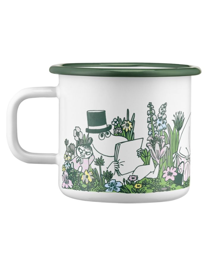 Emaillebecher Moomin In the Garden von Muurla, 3,7 dl, Moomin-Motiv, spülmaschinengeeignet, für drinnen & draußen