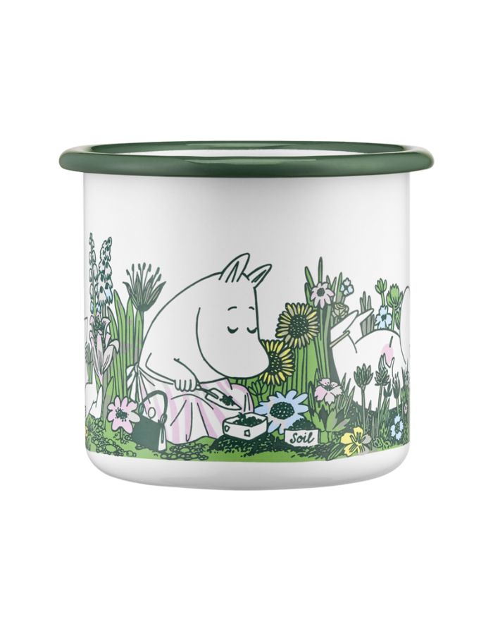 Emaillebecher Moomin In the Garden von Muurla, 3,7 dl, Moomin-Motiv, spülmaschinengeeignet, für drinnen & draußen