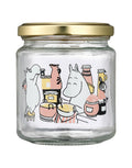 Glas mit Schraubdeckel Moomin 0,3 L von Muurla, luftdicht verschließbar, mit Moomin-Motiv, inkl. Stickeretiketten, spülmaschinenfest