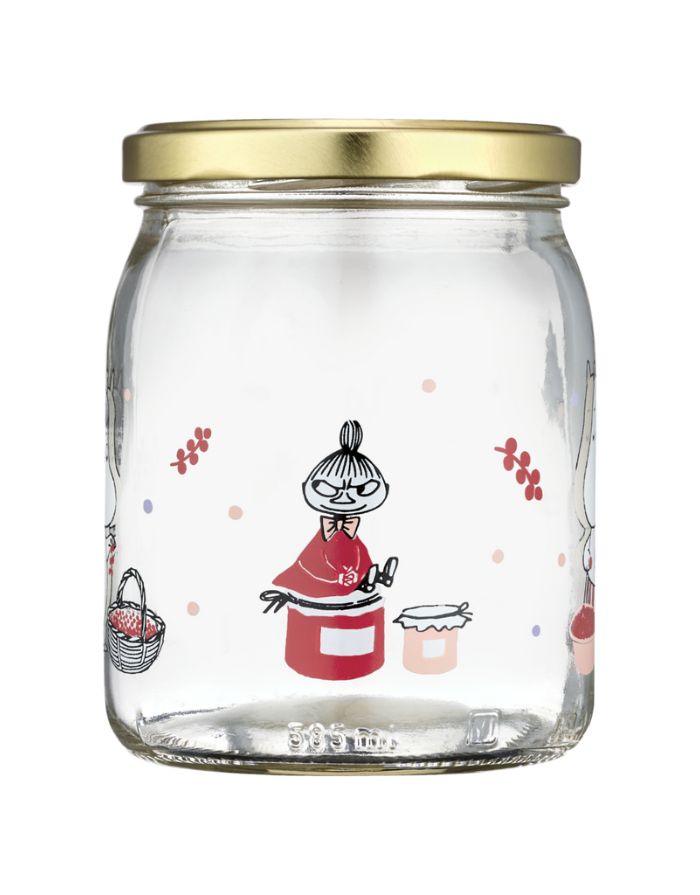 Glas mit Schraubdeckel Moomin 0,5 L von Muurla, luftdicht verschließbar, mit Moomin-Motiv, inkl. Stickeretiketten, spülmaschinenfest