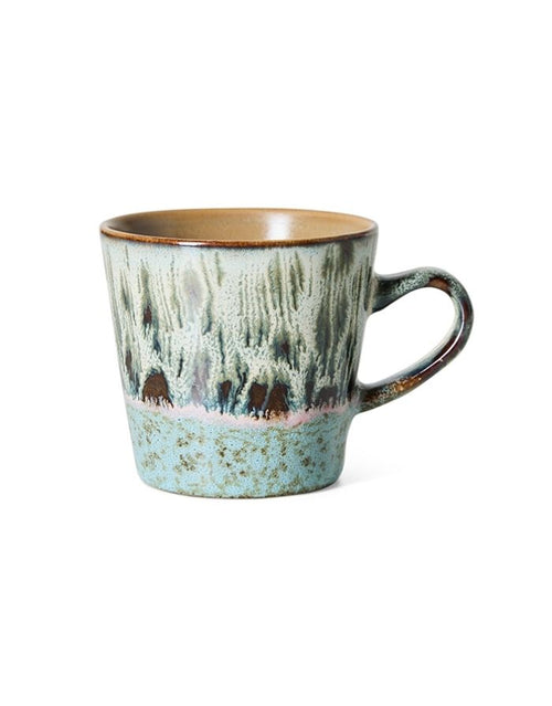 Mehrfarbiger HKliving 70s Ceramics Americano Mug aus glasiertem Steingut im charakteristischen Retro-Design
