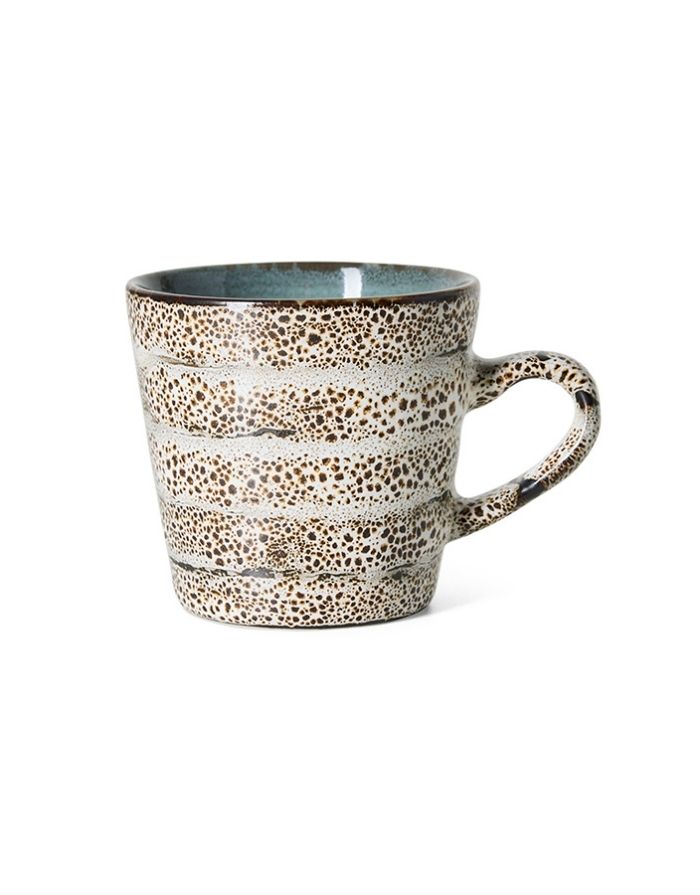 Mehrfarbiger HKliving 70s Ceramics Americano Mug aus glasiertem Steingut im charakteristischen Retro-Design.