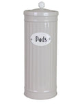 Beige Hugo Pads Dose von Strömshaga, Ø 8,3 x H 22,5 cm, praktische Aufbewahrung für Pads, kombinierbar mit anderen Hugo Dosen, handbemalt, Retro-Look