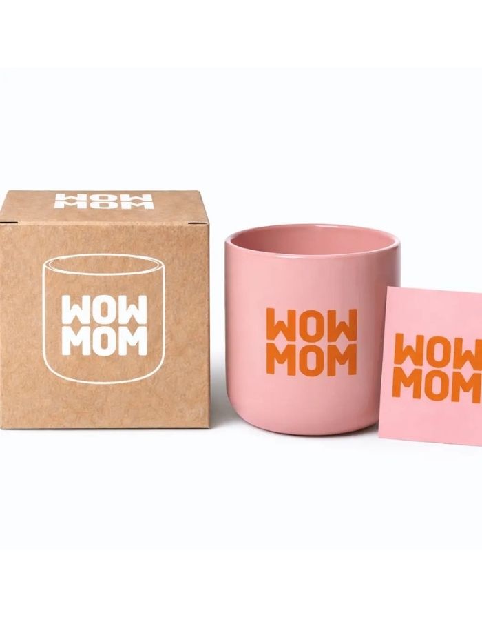  Keramikbecher Mom Wow von Herr & Frau Hempel mit fröhlichem Design und 260 ml Fassungsvermögen.