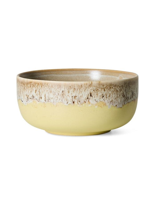 Mehrfarbige HKliving 70s Ceramics Dessert Schale aus glasiertem Steingut für Desserts, Joghurt, Obst und kleine Snacks.