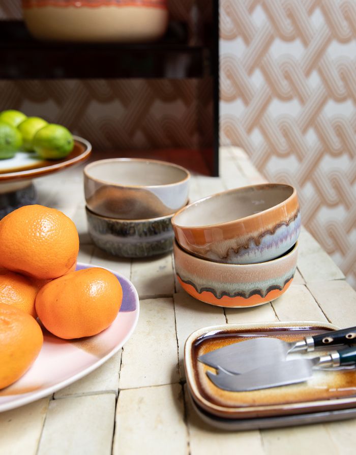 Unikat Dessert Schale Cove Ash aus der 70s Kollektion von hkliving mit Farbvariationen