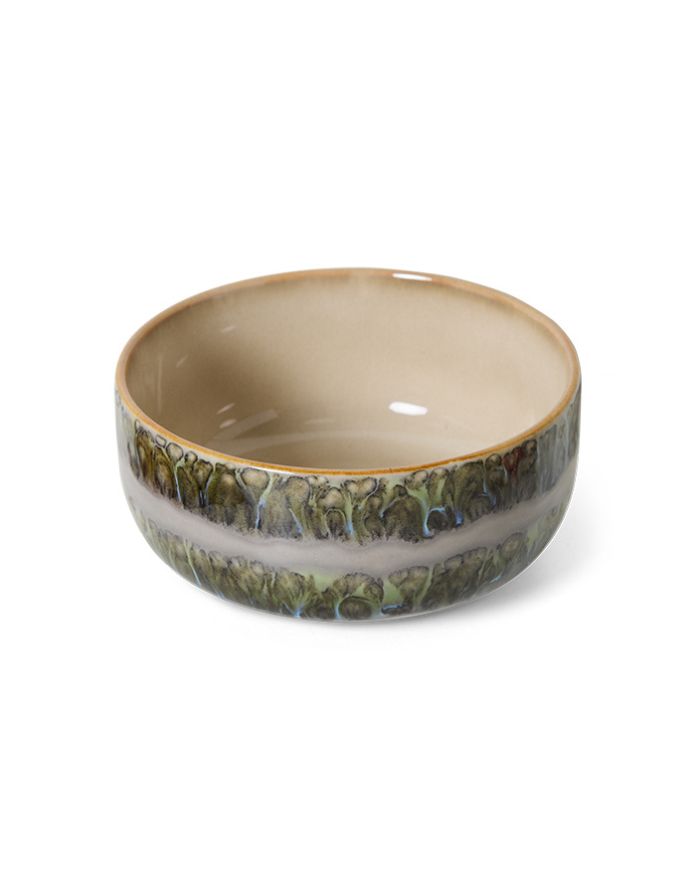 0s Ceramics Dessert Bowl Cove Fern mit individuellem handbemalten Finish