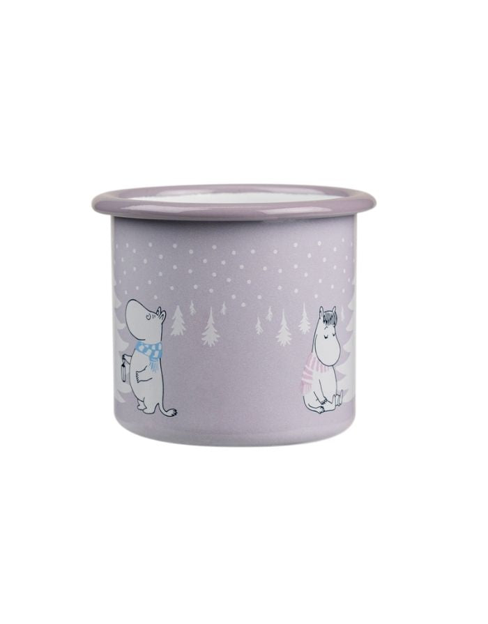 Moomin Emaillebecher Snowfalls von Muurla mit winterlichem Moomin-Motiv, 2,5 dl.