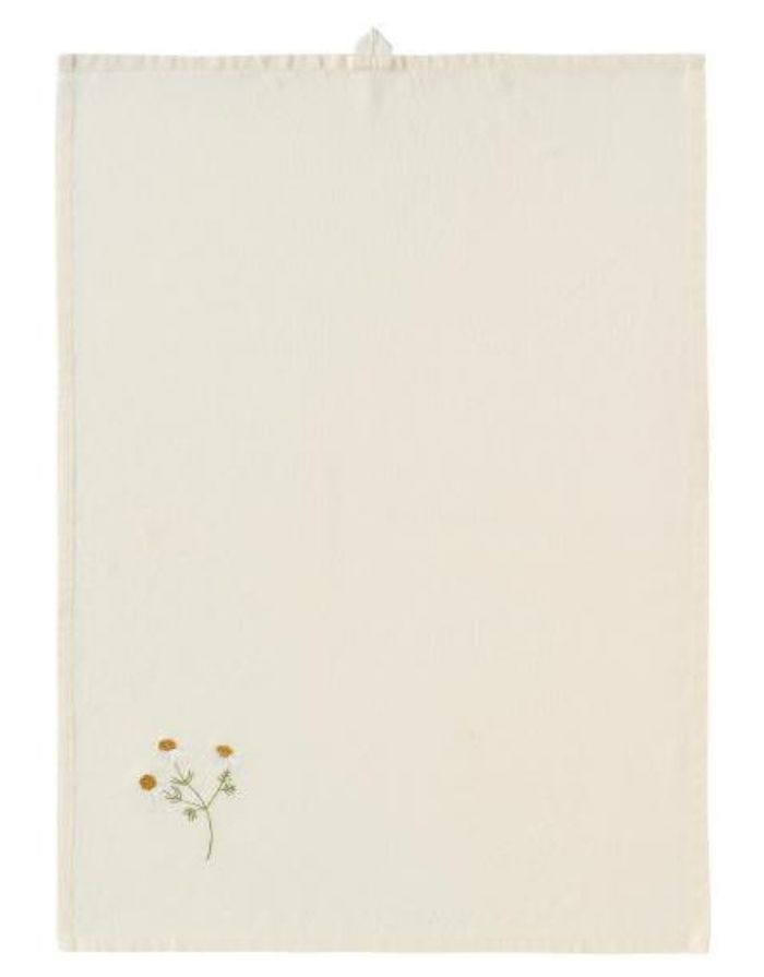 Geschirrtuch mit bestickter Blume von Ib Laursen